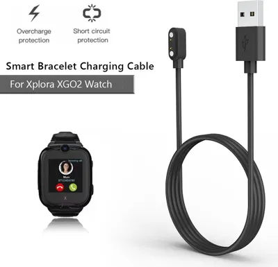 Produktbild von USB Ladekabel Für XPLORA XGO 2 Watch Fitnesstracker Charger Sport Ladegerat Schwarz