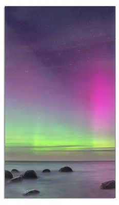 Produktbild von Wallario Herdabdeckplatte aus Glas 1-teilig, Größe 30x52 cm Lichter über stillem Meer