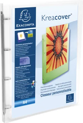 Image de Exacompta 12x Classeur 4 anneaux 15mm PP 5/10e Kreacover® A4 Incolore 51968E