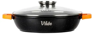 Image de Poêle à frire profonde - Casserole avec couvercle en verre - Revêtement en granite - 32 cm - 4,7 litres - Noir