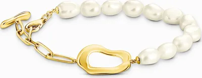 Immagine prodotto di Bracciale di perle placcato oro Natural Beauty