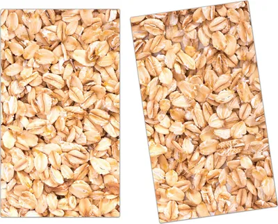 Produktbild von Spritzschutz Herdabdeckplatte Schneidebrett aus Glas Haferflocken 2-Teilig (60x52cm)