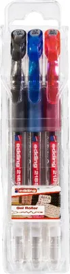 Produktbild von Edding 2185, Verschlossener Gelschreiber, Schwarz, Blau, Rot, Mehrfarbig, Kunststoff, Fein, 0,7 mm