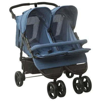Immagine prodotto di Passeggino per bambini "Tucson" in acciaio, tessuto di lino blu navy. Dimensioni (L/A) 99x103 cm