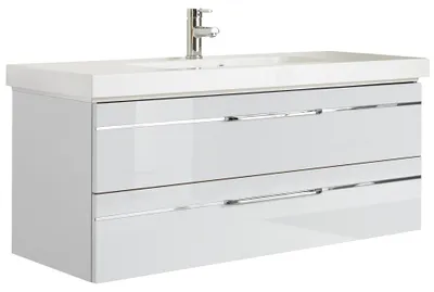 Produktbild von Pelipal Badmöbel-Set Balto Sprint BxHxT 123,4 x 48 x 49 cm Frontfarbe weiß mit Waschtisch Mineralmarmor SET-014-007