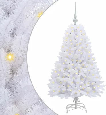 Productafbeelding van Kunstmatige Inklapbare Kerstboom Wit 120 cm PVC en staal