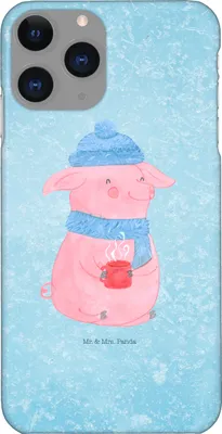 Produktbild von Mr. & Mrs. Panda Iphone 11 Pro Handyhülle Schwein Glühwein - Eisblau - Geschenk, Punsch, Weihnachtsmarkt, Premium Kunststoff, Glühschwein, Weihnachten, Handy Case