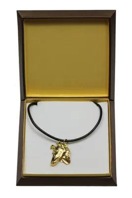 Produktbild von Kurzhaarcollie, Kurzhaariger Schottischer Schaferhund - Hundehalsband in Geschenkbox, vergoldeter Anhänger für Hundefans, auffälliger Schmuck von Art-Dog