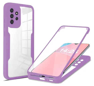 Produktbild von 360 Grad Rundum Schutz Handyhülle für Samsung Galaxy A33 5G Full Cover Vollschutz Case Farbe: Violett