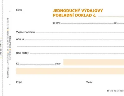 Obrázek produktu pro 1303 - Výdajový doklad jedn. A6, 100 l., NCR