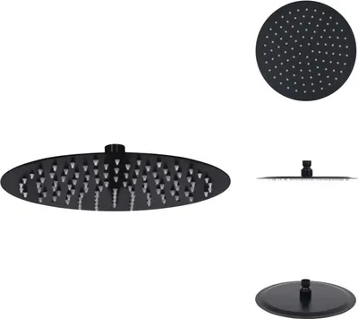 Immagine prodotto di vidaXL Soffione doccia a pioggia in acciaio inox 25 cm rotondo nero - Soffioni doccia