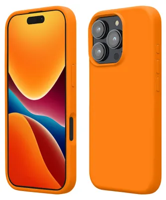 Produktbild von kwmobile Handyhülle für iPhone 16 Pro Hülle, für iPhone 16 Pro Case - Hülle Silikon - kabelloses Laden - Fruity Orange