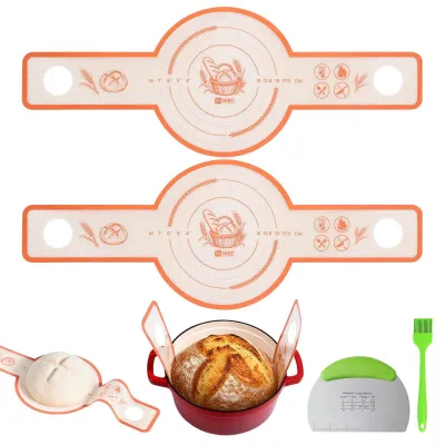 Image de Deux tapis de cuisson réutilisables, en silicone, pour cocotte, avec accessoires