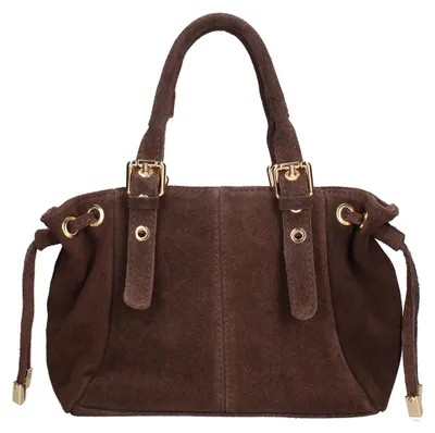 Produktbild von Damen-Schultertasche Wildleder Schwarz mit Reißverschluss und verstellbarem Riemen Black B UNICA 30x17x7.5 cm