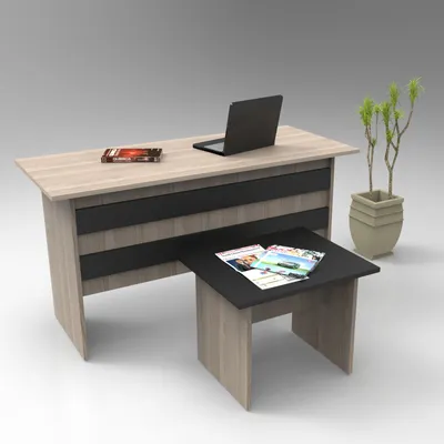 Produktbild von Skye Decor, Vo8-Ob, Büromöbel-Set, Eiche, 100 % MELAMINBESCHICHTETE SPANPLATTEN, 140 x 60 x 73,8 cm