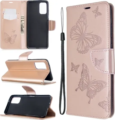 Produktbild von Mobigear Butterfly  Samsung Galaxy S20 Plus Hülle Klapphülle Geldbörse - Roségold