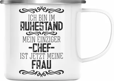 Produktbild von Trendation - Lustige Emaille Tasse Rentner Geschenk Ruhestand Abschied Abschiedsgeschenk Rente Pension Pensionierung Mann Männer (Silber)