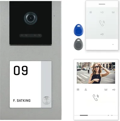 Produktbild von Balter EVO-AP Grau Video Türsprechanlage Quick-Talk RFID Intercom 2-Draht BUS Set für 1 Teilnehmer