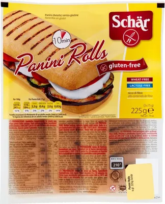 Produktbild von 6x Schär Panini Rolls Brötchen glutenfreie Brot gluten free 225g + Italian Gourmet Polpa 400g