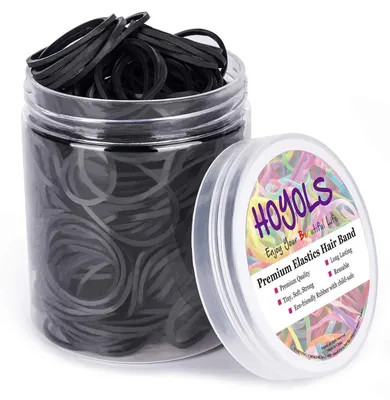 Obrázok produktu pre HOYOLS 3,8 cm veľké gumičky do čiernych vlasov 330 kusov