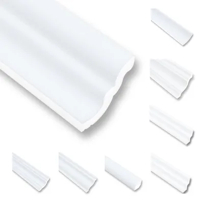 Produktbild von 50 Meter Deckenleisten Styropor XPS Stuckleisten Abschlussleiste Decke Weiss 35 x 35 mm Zierprofile Styroporleisten Deckenleisten Zierleisten Sparpaket NS35