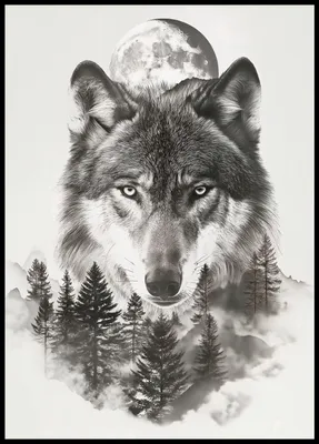 Produktbild von Plakat 64x90cm Wolfgeist des Waldes