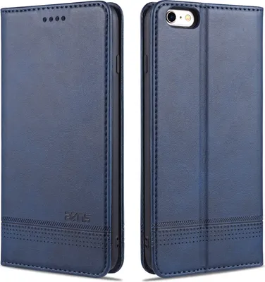 Produktbild von LaimTop LederHülle für iPhone 6s Plus, Klapphüllen Brieftasche Magnetverschluss Ständer Schutzhülle für iPhone 6 Plus / 6s Plus Blau