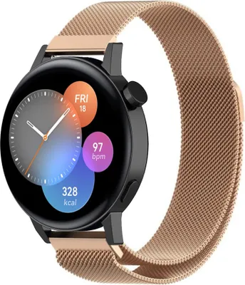 Produktbild von Strap-it Milanese - Kompatibel mit Huawei Watch GT 3Armband 42mmHochwertiger EdelstahlHuawei watch strap Armband mit Magnetverschluss für 20mmArmband Rosa Gold
