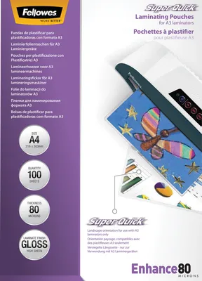 Produktbild von Fellowes SuperQuick A4 80 mic glänzend