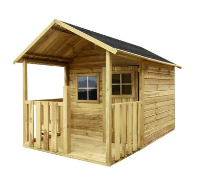 Produktbild von 4iQ Holz-Spielhaus für Kinder Blanka – Gartenhaus 250x141 cm, Höhe 165 cm, stabil, sicher, langlebig, für draußen