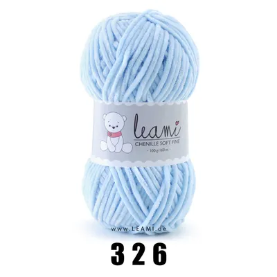 Produktbild von LEAMI Chenille soft FINE (100g/160m) 326 babyblau