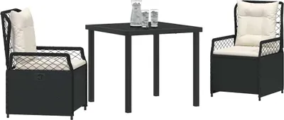 Obrázek produktu pro vidaXL Zahradní jídelní set 3 ks černý polyratan