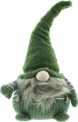 Produktbild von FRANK FLECHTWAREN Deko-Figur Wichtel in grün, 50 cm hoch, mit LED-Beleuchtung, Weihnachtswichtel