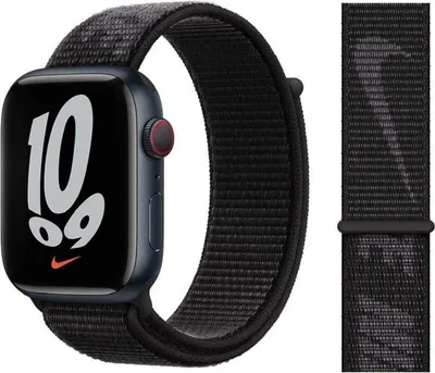 Image de Bracelet original Apple Nike Sport Loop 38/40/41mm ML2U3ZM/A Black Swoosh scellé