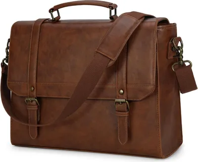 Produktbild von Herren Aktentasche Wasserdicht 15,6 Zoll Laptoptasche Vintage Braun