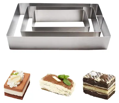 Produktbild von Set mit 3 Edelstahl-Kuchenformen für Bäcker