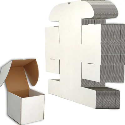 Zdjęcie produktu dla Omgoods - Małe kartonowe pudełka do wysyłki, 150 x 150 x 150 mm, białe - Opakowania dla małych firm (20 sztuk)