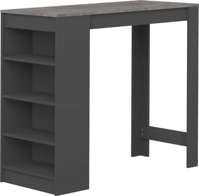 Produktbild von Bartable Aravis 115x50 mit Stauraum - Schwarz/Beton