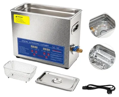Productafbeelding van Ultrasoon reiniger, 180 Watt, 6 liter inhoud, 40 kHz frequentie, instelbaar van 20-80°C, timer tot 30 minuten
