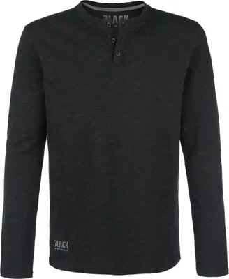Produktbild von Black Premium by EMP Herren schwarz-rotes Basic Langarmshirt S