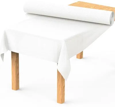 Immagine prodotto di Tovaglia monouso, 1,1 m × 20 m, tovaglia di carta monouso, tovaglia per feste e ricorrenze, bianca, monouso