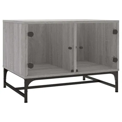 Produktbild von Couchtisch mit Glastüren Grau Sonoma 68,5x50x50 cm