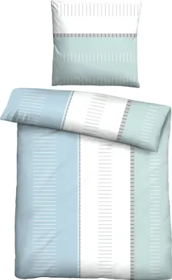 Produktbild von Traumhaft schlafen - Castell - Markenbettwäsche Baumwoll Renforce Bettwäsche 0040760 STRICHE color: ciel, size: 1x 135x200 cm + 1x 80x80 cm