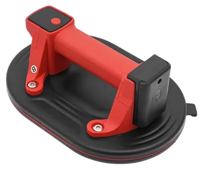Image de Ventouse électrique - Ventouse à vide - Force d'aspiration de 300 kg - Pour carrelage/pierre/verre - Affichage numérique - 2 batteries - Autonomie de 72 h - Noir