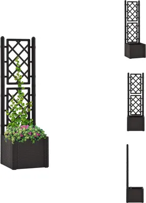 Produktbild von vidaXL Garten-Hochbeet mit Spalier Selbstbewässerungssystem Anthrazit - Blumentöpfe & Pflanzgefäße