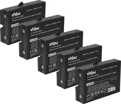 Produktbild von vhbw 5x Akku Ersatz für Ikusi BT06K, 2303692 für Industrie-Funkfernsteuerung Fernbedienung (600 mAh, 4,8 V, NiMH) - Schwarz