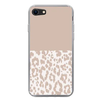 Produktbild von MuchoWow® Handyhülle Schutzhülle Hülle für iPhone 7 Panther Druck - Rosa - Tiere Silikon Softcase Handy Hülle - Kartenhalter