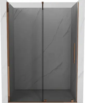 Produktbild von Mexen Velar Duschschiebetür 150 cm, Graphit, Roségold - 871-150-000-41-60