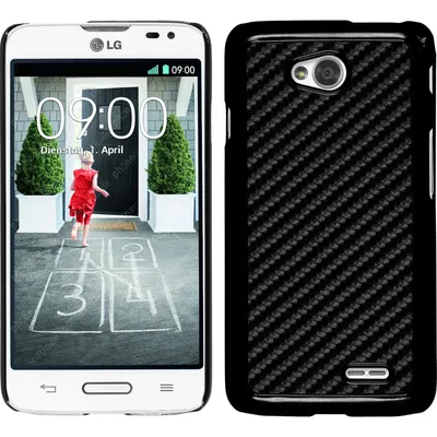Produktbild von PhoneNatic Case kompatibel mit LG L70 - Hülle schwarz Carbonoptik Hard-case + 2 Schutzfolien