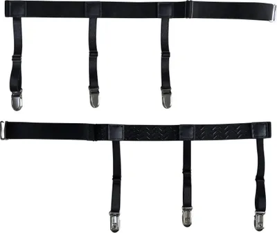 Produktbild von INF Hemdenhalter: Elastische Strumpfhalter gegen Falten - Schwarz, 2er-Pack